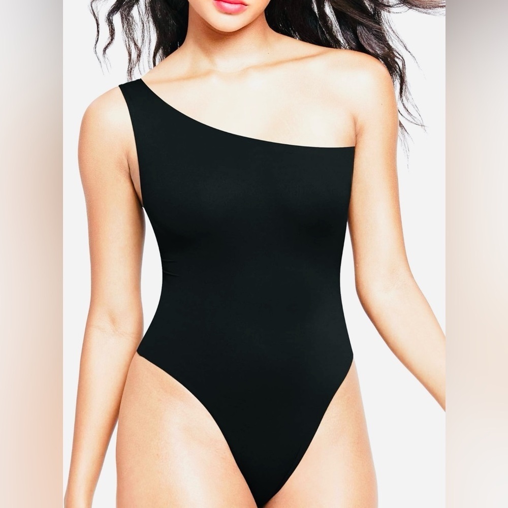 One shoulder black swimsuit NWOT
